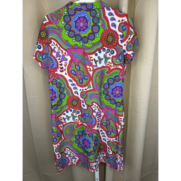 Jude‎ Connally Paisley Print Short Sleeve Mini Dress Women's Size M - Picture 5 of 6